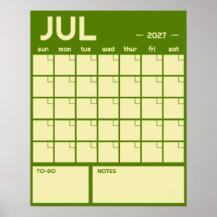 Poster Calendrier Mensuel Géant Non Daté de Couleur Vibra