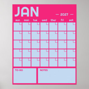 Poster Calendrier Mensuel Géant Non Daté de Couleur Vibra