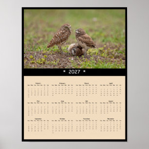 Poster Calendrier mural 2027 de la chouette des terriers