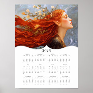 Poster Calendrier mural annuel complet Elf 2026
