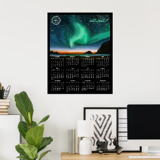 Poster Calendrier mural logo 2027 personnalisé - Aurore b