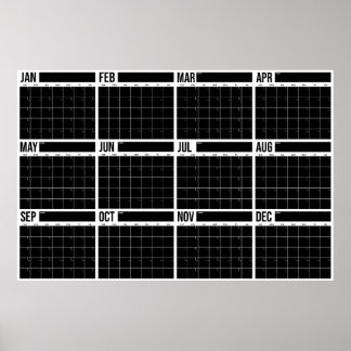 Poster Calendrier mural minimaliste non daté vue d'ensemb