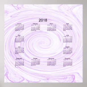 Poster Calendrier mural violet en spirale 2018 de Janz Po