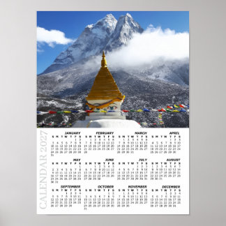 Poster Calendrier Népal 2027, Ama Dablan, Sagarmatha
