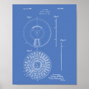 Poster Calendrier Perpétuel 1925 Plan de Brevet d'Art