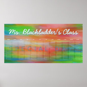 Poster Calendrier perpétuel personnalisé aux couleurs de 