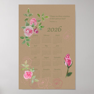 Poster Calendrier personnalisable de texte annuel JW
