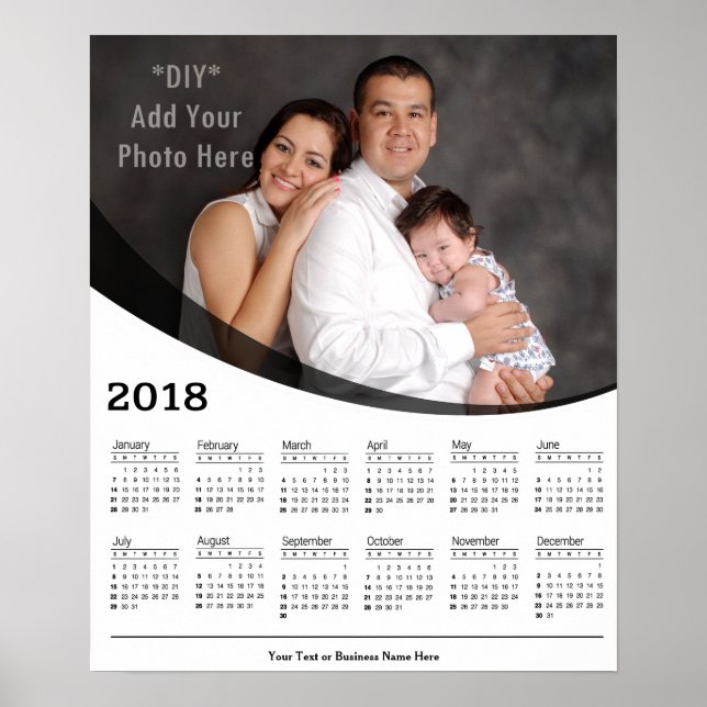Poster Calendrier personnalisé 2018 avec photo DIY (Devant)