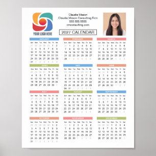 Poster Calendrier personnalisé 2027 Entreprise Logo Socié