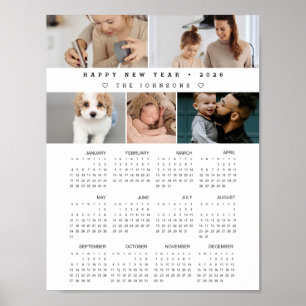 Poster Calendrier personnalisé avec photos Nouvel An 12 m