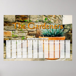 Poster Calendrier personnalisé de jours spéciaux de plant
