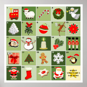 Poster calendrier personnalisé de Noël Avent