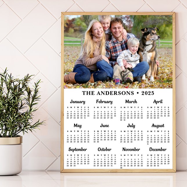 Poster Calendrier personnalisé moderne 2026 avec photo, 1 (Créateur téléchargé)