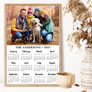 Poster Calendrier personnalisé simple moderne 2026 avec p
