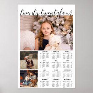 Poster Calendrier photo 2019 avec élégante année manuscri