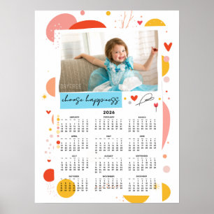 Poster Calendrier Photo 2026 Choisissez le Bonheur Affich