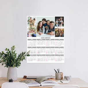 Poster Calendrier photo de la famille personnalisée 2026