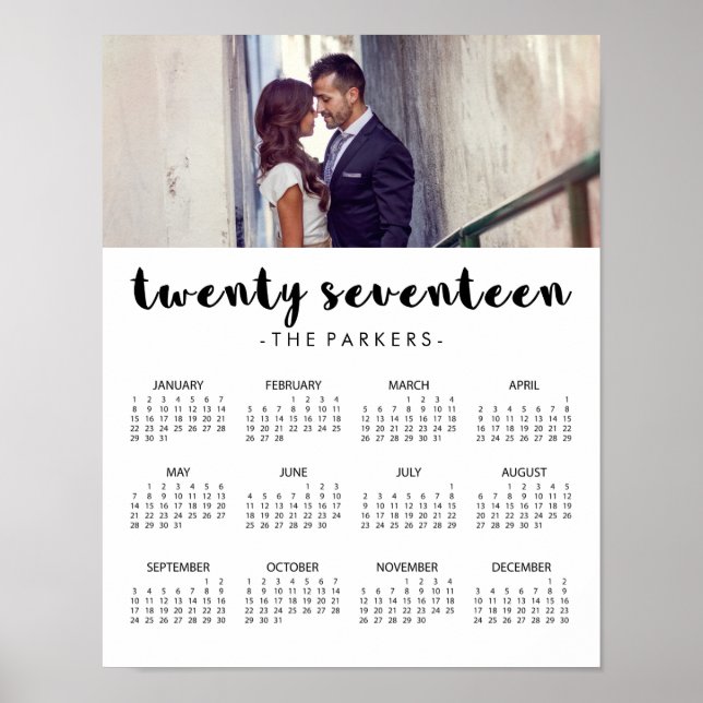 Poster Calendrier Photo de Typographie Moderne Minimal 20 (Devant)