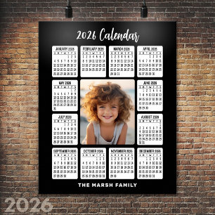 Poster Calendrier - Photo verticale dans le Centre noir