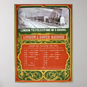 Poster Calendrier pour Londres à Dover Railway