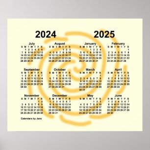 Poster Calendrier scolaire 2024-2025 des jours ensoleillé