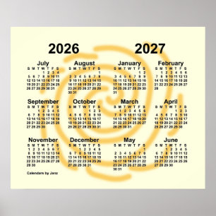 Poster Calendrier scolaire 2026-2027 des jours ensoleillé