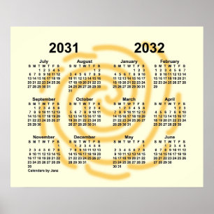 Poster Calendrier scolaire 2031-2032 Jours ensoleillés pa