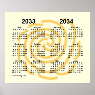 Poster Calendrier scolaire 2033-2034 jours ensoleillés pa
