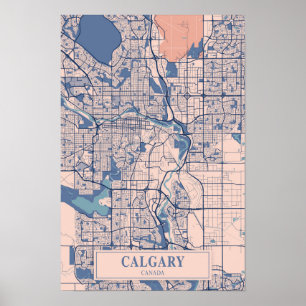 Poster Calgary Canada Carte de voyage de la ville venteus