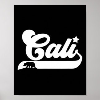 Poster Cali Vintage Californie Ours Usa Etat Beauté Desi
