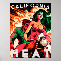 "California Heat" Motorcycle Babe