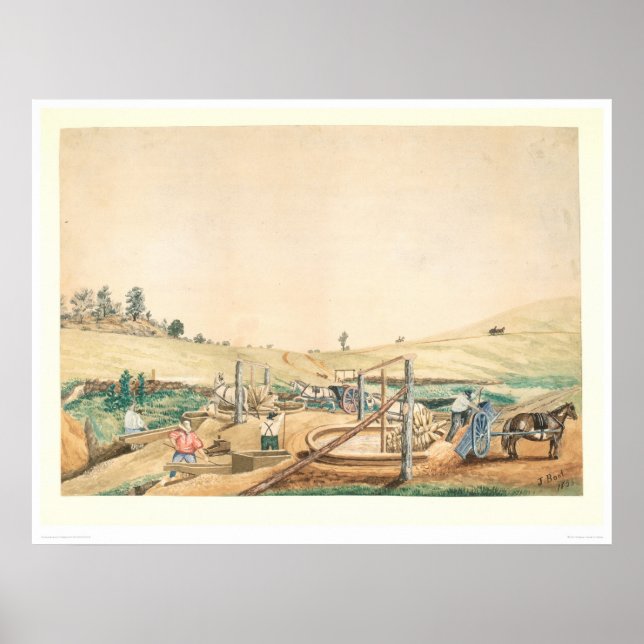 Poster California Miners Working an Arrastra (0111A) (Devant)