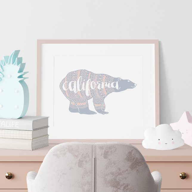 Poster California Pastel Winter Bear Imprimer (Créateur téléchargé)