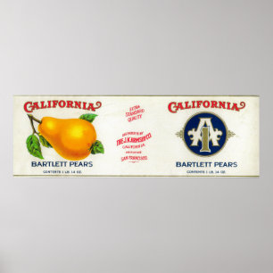 Poster California Pear Étiquette