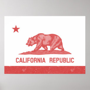 Poster California Republic (Red)