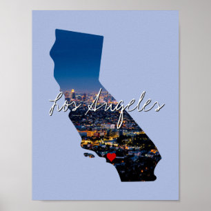 Poster California State Photo insert et nom de ville