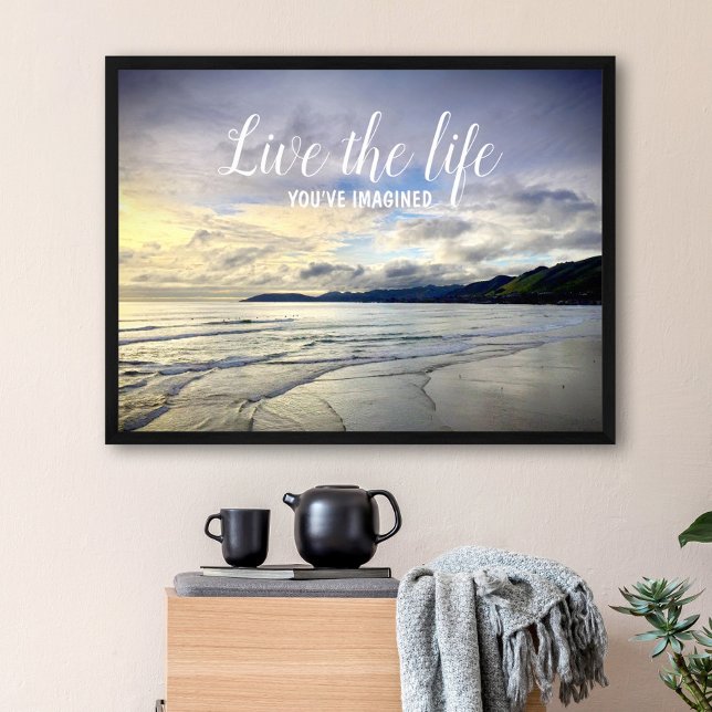 Poster California Sunset Photo, Live Life You’ve Imaginat (Créateur téléchargé)