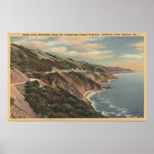 Poster CaliforniaSanta Lucia Mts le long de Hwy 1