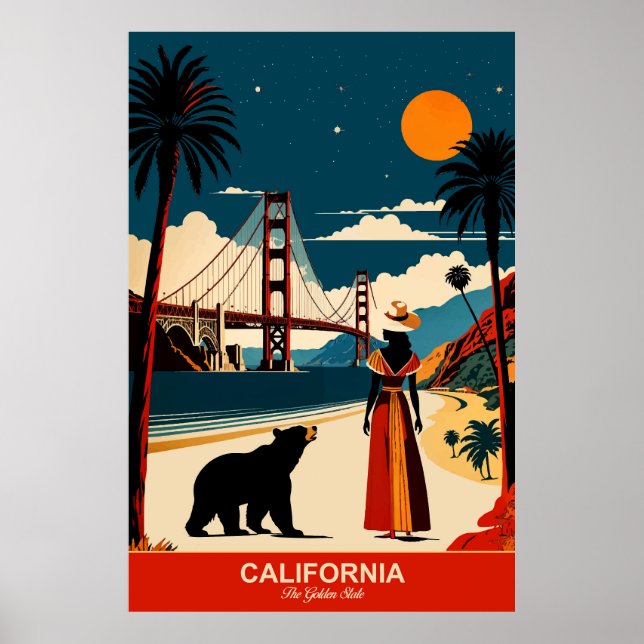 Poster Californie : L'affiche Golden State Travel (Devant)