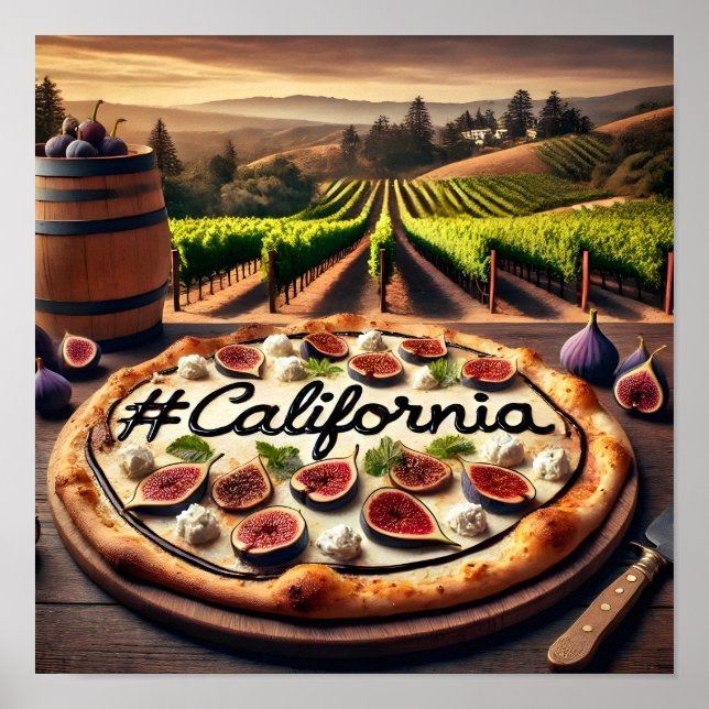 Poster Californie Vineyard Fig Pizza (Devant)