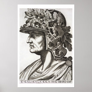 Poster Caligula Caesar (12-41 ap. J.-C.), 1596 (gravure)