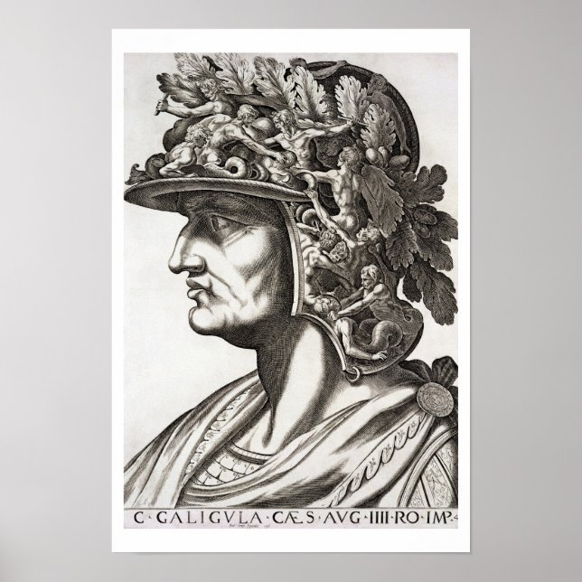 Poster Caligula Caesar (12-41 ap. J.-C.), 1596 (gravure) (Devant)