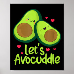 Poster Câlins d'avocat Couple d'avocat mignon Saint-Valen