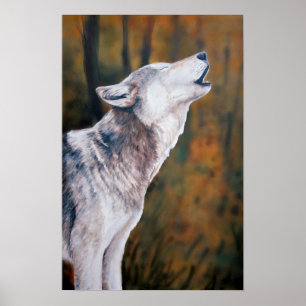 Poster "Call of the Wild" Wolf Art Reproduction Imprimer