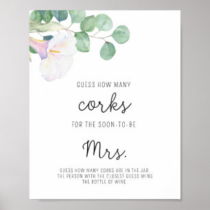 Poster Calla - Baby Shower Combien de bouchons