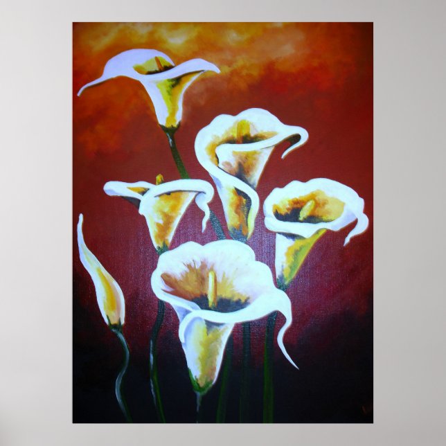 Poster Calla Blanche Lit Des Fleurs De Coupe Artistique S (Devant)