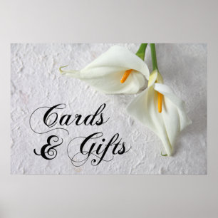 Poster Calla lys avec place pour le mariage texte