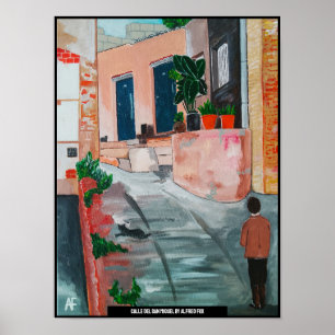 Poster Calle Del San Miguel Peinture d'Alfred Fox