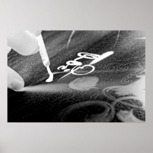 Poster Calligraphie art - photo négatifs