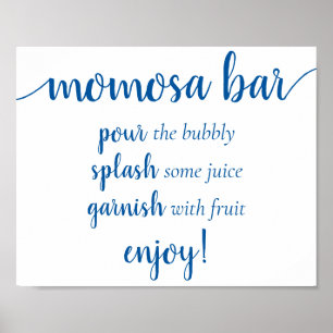 Poster Calligraphie bleu classique Panneau Script de la